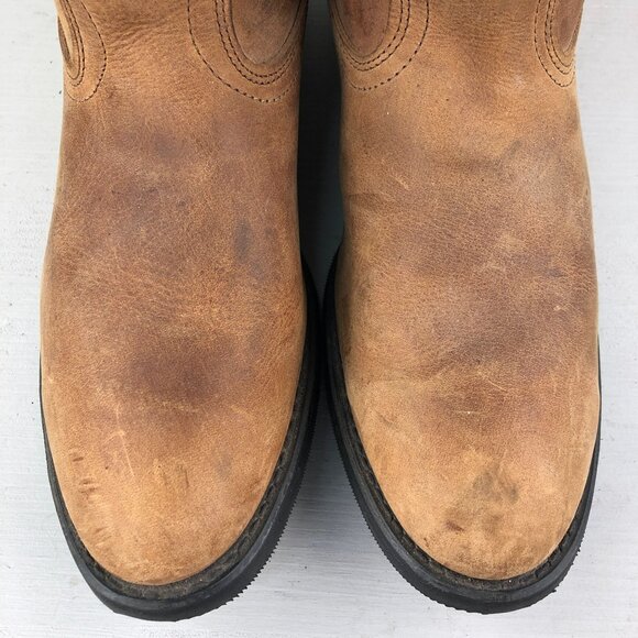 Men\'s Size 8D Brown Leather Oil & Chemical Resistant Heeled Cowboy Boots USA main image 8